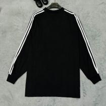 バレンシアガ コピー×アディダス ロングスリーブTシャツ スリーストライプ×トレフォイルロゴ BALENCIAGA