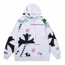 クロムハーツ コピー パーカー ホワイト×総柄クロスモチーフ 高級ストリート CHROME HEARTS