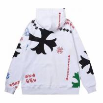 クロムハーツ コピー パーカー ホワイト×総柄クロスモチーフ 高級ストリート CHROME HEARTS