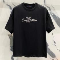 LOUIS VUITTON スーパーコピー Tシャツ シンプルロゴ刺繍 ホワイト＆ブラック ルイヴィトン