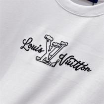 LOUIS VUITTON スーパーコピー Tシャツ シンプルロゴ刺繍 ホワイト＆ブラック ルイヴィトン