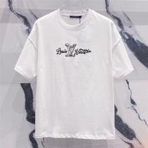 LOUIS VUITTON スーパーコピー Tシャツ シンプルロゴ刺繍 ホワイト＆ブラック ルイヴィトン