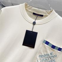LOUIS VUITTON 偽物 Tシャツ チェック柄パイピング×刺繍ポケット ルイヴィトン