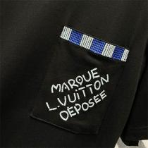 LOUIS VUITTON 偽物 Tシャツ チェック柄パイピング×刺繍ポケット ルイヴィトン