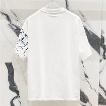 ディオール スーパーコピー Tシャツ ブラック＆ホワイト×ロゴプリント＆ブルーアクセント DIOR