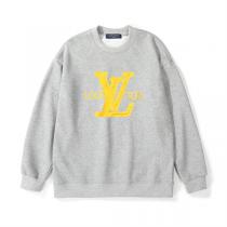 LOUIS VUITTON コピー トレーナー ブラック コットン イエロー立体LVロゴ スポーティ ルイヴィトン