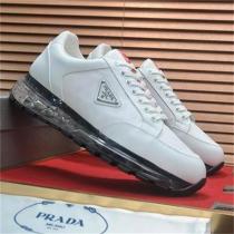 プラダ コピー エアクッションスニーカー レザー×スエード×透明ソール 軽量＆快適 PRADA