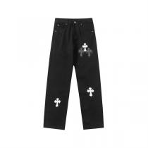 CHROME HEARTS コピー ジーンズ クロスパッチ×ダメージ加工 クラシック×ストリート クロムハーツ
