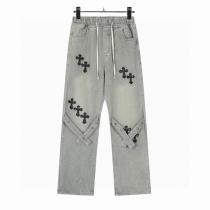 クロムハーツ 偽物 ジーンズ クロスパッチ×ヴィンテージ加工 ドローコード仕様 CHROME HEARTS