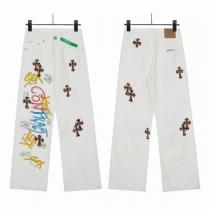 クロムハーツ コピー ジーンズ レオパードクロスパッチ×グラフィティロゴ エッジの効いたデザイン CHROME HEARTS