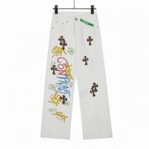 クロムハーツ コピー ジーンズ レオパードクロスパッチ×グラフィティロゴ エッジの効いたデザイン CHROME HEARTS