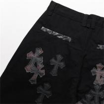 クロムハーツ スーパーコピー ジーンズ クロスレザーパッチ×ストレートシルエット シックで洗練 CHROME HEARTS
