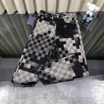 ルイヴィトン スーパーコピー デニムパンツ モノクロピクセル柄 ワイドシルエット 高級感漂う LOUIS VUITTON