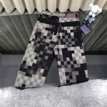 ルイヴィトン スーパーコピー デニムパンツ モノクロピクセル柄 ワイドシルエット 高級感漂う LOUIS VUITTON