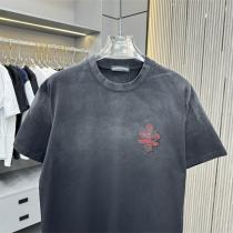 クロムハーツ 偽物 Tシャツ ブラック×レッドクロス刺繍 ストリートラグジュアリー CHROME HEARTS