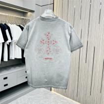 クロムハーツ 偽物 Tシャツ ブラック×レッドクロス刺繍 ストリートラグジュアリー CHROME HEARTS
