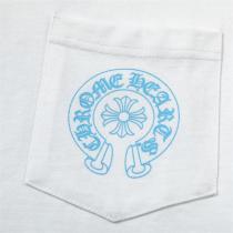 CHROME HEARTS コピー 長袖Tシャツ ライトブルーロゴ＆ホースシュー シンプル×高級感 クロムハーツ