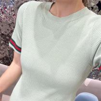 Gucc1 コピー Tシャツ ロゴ＆ストライプ 人気 新作 シンプル ストライプ エレガント Gucc1