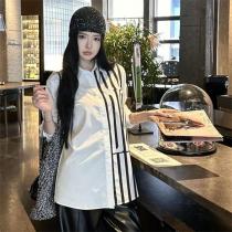 ディオール 偽物 シャツ ホワイト ロゴ ブラックプリント シンプル高級感 エレガントスタイル DIOR