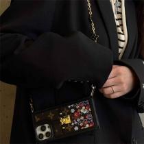 ルイヴィトン スーパーコピー スマホケース 花柄 ゴールドチェーン エレガント 高級感 LOUIS VUITTON