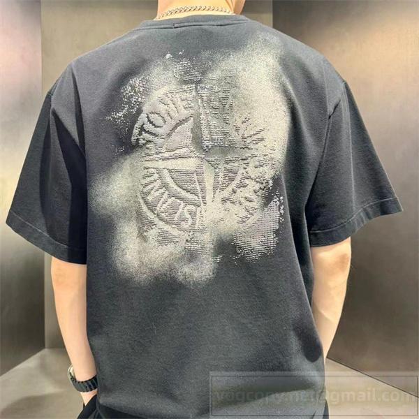 STONE ISLAND スーパーコピー Tシャツ ロゴプリント グラフィックデザイン カジュアル メンズ ストーンアイランド