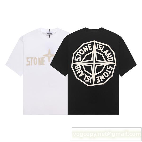 ストーンアイランド スーパーコピー Tシャツ ブランドロゴ ゴールド シルバー フロント 背面 カジュアル STONE ISLAND
