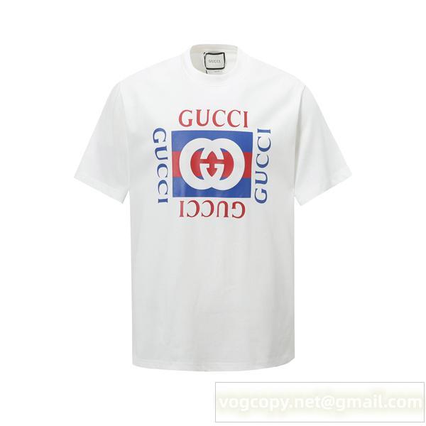 Gucc1 スーパーコピー Tシャツ ロゴ 赤青 インパクト モダン クラシック Gucc1
