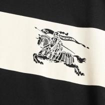 BURBERRY 偽物 Tシャツ ストライプロゴ シンプル ロゴ刺繍 高級感 カジュアルコーデ バーバリー