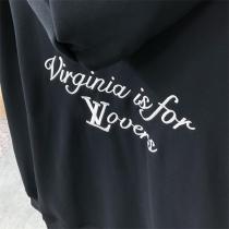 LOUIS VUITTON スーパーコピー パーカー シンプル ロゴ Virginia is for Lovers メッセージ カジュアル 高級感 ルイヴィトン