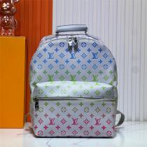 LOUIS VUITTON 偽物 リュック ホワイト 青 緑 ピンク モノグラム鮮やか カジュアル 高級感 ルイヴィトン