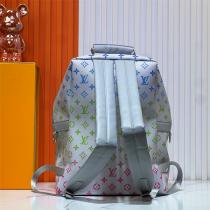 LOUIS VUITTON 偽物 リュック ホワイト 青 緑 ピンク モノグラム鮮やか カジュアル 高級感 ルイヴィトン