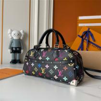 ルイヴィトン コピー ハンドバッグ カラフル モノグラム ホワイト ブラック ストラップ LOUIS VUITTON