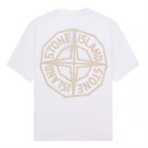 ストーンアイランド スーパーコピー Tシャツ ブランドロゴ ゴールド シルバー フロント 背面 カジュアル STONE ISLAND