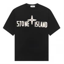 ストーンアイランド スーパーコピー Tシャツ ブランドロゴ ゴールド シルバー フロント 背面 カジュアル STONE ISLAND