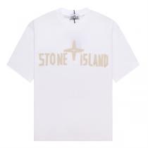 ストーンアイランド スーパーコピー Tシャツ ブランドロゴ ゴールド シルバー フロント 背面 カジュアル STONE ISLAND