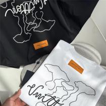 LOUIS VUITTON コピー Tシャツ ロゴ シンプル スタイリッシュ カジュアル ルイヴィトン