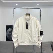 STONE ISLAND スーパーコピー ジャケット メンズ ホワイト ジップポケット アイコニックパッチ ストーンアイランド
