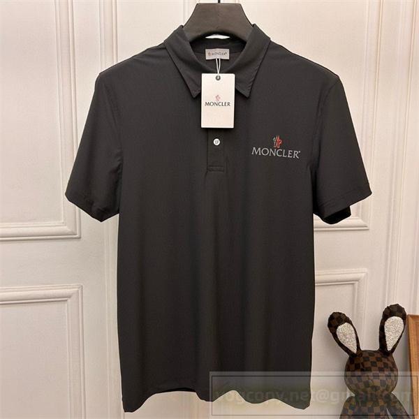 MONCLER コピー セットアップ 2way ポロ ハーフパンツ 黒 新作 モンクレール