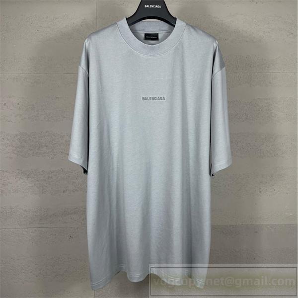BALENCIAGA コピー 半袖tシャツ 胸ロゴ＆バックロゴ シンプル 高級感 バレンシアガ