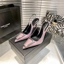 イヴ・サンローラン スーパーコピー スリングバックパンプス メタリックフレーム ホワイト 美脚 人気モデル SAINT LAURENT