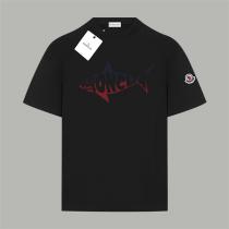 モンクレール 偽物 Tシャツ メンズ シャークロゴ プリント カワイイ MONCLER