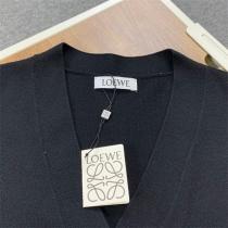 LOEWE スーパーコピー カーディガン ブラック 人気 Vネック シンプル お洒落 ロエベ