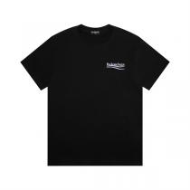 BALENCIAGA 偽物 半袖tシャツ 黒 ロゴ入り ユニセックス ストリート バレンシアガ