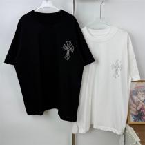 クロムハーツ スーパーコピー 半袖tシャツ クロスデザイン ストリート 人気 CHROME HEARTS