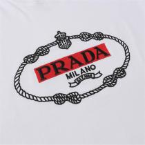 プラダ スーパーコピー 半袖Tシャツ 定番ロゴ ロープ柄 クルーネック カジュアル PRADA