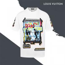 ルイヴィトン 偽物 半袖Tシャツ グラフィティ風アートデザイン ストリートスタイル LOUIS VUITTON