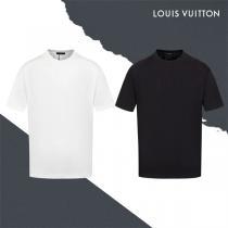 LOUIS VUITTON スーパーコピー 半袖Tシャツ モノグラム型押し 上品ミニマルデザイン ルイヴィトン