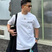 売れ筋 CELINE コピー Tシャツ ミニマルロゴデザイン ホワイト 注目 セリーヌ