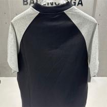 バレンシアガ 偽物 Tシャツ モダンロゴ バイカラーデザイン ブラック×グレー BALENCIAGA