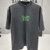 BALENCIAGA コピー Tシャツ デジタルロゴタイムデザイン ヴィンテージブラック バレンシアガ